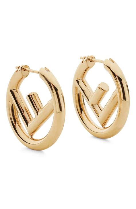 fendi earrings - gold|Fendi prints on earrings.